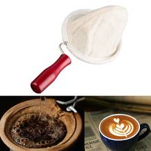 Reusable Coffee Filter Bag Wooden Handle Flannel Cloth Strainer Dropping Pot Mesh Basket Tools Coffee & Tea Accessories 2024 - buy cheap