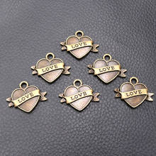 8pcs/lot Antique Bronze Love Charm Metal Pendants DIY Necklaces Bracelets Jewelry Handicraft Accessories 21*20mm P471 2024 - buy cheap