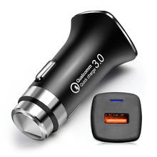 QC3.0 USB Car Charger Fast Charging LED indicator Quick Fast Car Charger For  Samsung Huawei iPhone 2024 - buy cheap