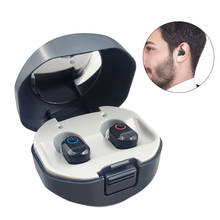 Audífonos inalámbricos para ancianos, amplificador de sonido de oído y estuche de carga, ajustable, tamaño Mini, Invisible 2024 - compra barato