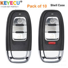 KEYECU-funda inteligente para llave de coche, carcasa de control remoto para Audi A4L, A3, A4, A5, A6, A8 Quattro, Q5, Q7, A6, A8, 3 y 4 botones con cuchilla, 10 unids/lote 2024 - compra barato