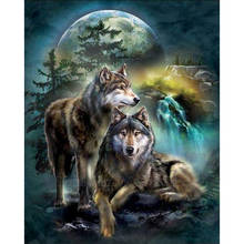 5d diy diamante Pintura animal lobo Imagem De diamante Completa bordado Ponto Cruz Kit Mosaico Decoração da parede Needlework Presente 2024 - compre barato