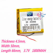 Célula de bateria recarregável li-po, 455066 3.7v 1800mah 505065 de lítio polímero li-po para mp3 mp4 mp5 brinquedo móvel bluetooth 2024 - compre barato