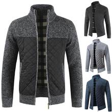 Suéter cardigã masculino de malha, casaco casual com gola alta, jaquetas da moda, tricô, plus size 2024 - compre barato