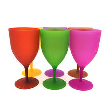Untior 6 pçs/set alta qualidade de plástico copo vinho taça cocktail champanhe copos vidro fosco colorido para festa piquenique bar bebida 2024 - compre barato