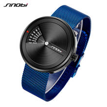 Sinobi Creative Men's Wristwatch Fashion Luxury Stainless Steel Mesh Strap Watch Male Business Digital Clock Relogio Masculino 2024 - buy cheap
