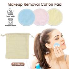 18pcs Washable Bamboo Cotton Cloth Puff Reusable Make Up Remover Pads With Laundry Bag Wipes Face/Eye/Lip Clean Facial Skin Care 2024 - buy cheap