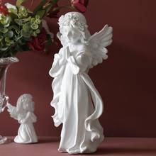 Europeu kawaii menina anjo estátua de mesa resina abstrata estatueta antigo decoração para casa escultura decoração artesanato estátua ornamento 2024 - compre barato