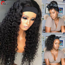 Brazilian Water Wave Human Hair Headband Wigs Ponytail Scarf Wig Wet Wavy Hair With Headband Remy Human Hair 32Inch Headband Wig 2024 - buy cheap
