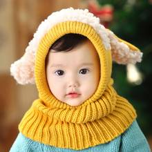 Winter Hat Fashion Puppy Shape Baby Jumper Cap Comfortable Knitted Hat Bib Cute Knitting Cap Outdoor Baby Warm Hats for Kids 2024 - buy cheap