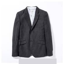 New Arrival Fashion Black 100% Cotton Jacket Casual Spring Single Breasted Men Blazer Slim Fit Size S M L XL XXL 2024 - buy cheap