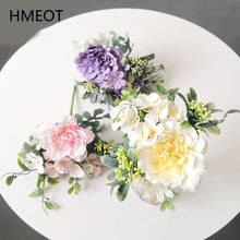 Artificial Flower Rose Hydrangea Camellia Bud Peony Mix Flower Holding Bouquet Home Decor Wedding Flower Arrangement Materials 2024 - buy cheap