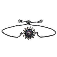 Pulseira tendência feminina, pulseira simples para mulheres, com zircão micro-embutido, flor do sol, pingente de pulseira para garotas, presente de joia 2024 - compre barato