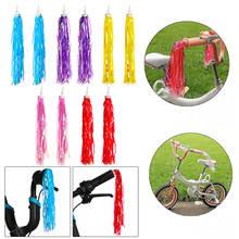 1 par de bicicleta das crianças triciclo guiador colorido borlas decoração meninas meninos guidão streamers borlas scooter peças 2024 - compre barato