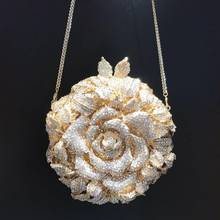 Bolsos de diseñador de alta calidad para mujer, bolso de mano nupcial de lujo con diamantes de cristal dorados, de noche, 2020 2024 - compra barato