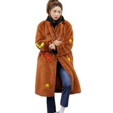 2021 New Thick Faux Rabbit Fur Coat Loose Coat Ladies Plush Coat Plush Female Coat Long Plush Jacket Women 2024 - buy cheap