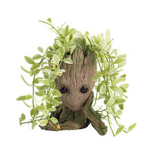 Macetas de flores de Baby Groot para decoración del hogar, accesorios de hada para jardín, bolígrafo creativo, adornos artesanales resina, regalos 2024 - compra barato