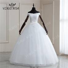 Short Sleeve Wedding Dresses 2020 New VLNUO NISA Luxury Lace Embroidery Ball Gown Wedding Dress Can Custom Made Vestido De Noiva 2024 - buy cheap