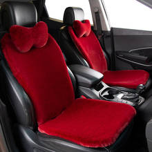 KAWOSEN искусственная кроличья меховая Крышка для автомобильного сиденья универсальная искусственная плюшевая подушка для автомобильного сиденья зимние теплые автомобильные красные чехлы для сидений FFSC04 2024 - купить недорого