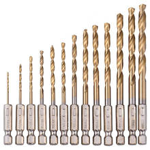 13pcs HSS High-speed Steel Twist Drill Bits 1.5-6.5mm 4241 Titanium-plated Hexagonal Shank Twist Drill Hexagonal Screw Drill Bit 2024 - buy cheap