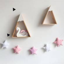 Guirnalda de estrellas de Navidad hecha a mano, decoración de habitación de niño, pancarta con cuentas, decoración de guardería, los mejores regalos 2024 - compra barato