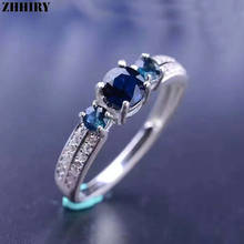 ZHHIRY Настоящее натуральное сапфировое 925 пробы Серебряное кольцо для женщин кольца драгоценный камень Настоящее драгоценное ювелирное изделие 2024 - купить недорого