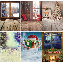 Laeacco Christmas Wooden Floor Window Photography Background Child Portrait Party Backdrop For Photo Studio Photozone Photophone 2024 - buy cheap