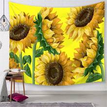 Yellow Sunflower Tapestry Floral Plant Wall Hanging Cute Painting Decor 2024 - buy cheap