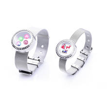 Reloj de pulsera clásico de vidrio redondo de acero inoxidable para hombre y mujer, medallón flotante con memoria, el mejor regalo, suministros de joyería 2024 - compra barato