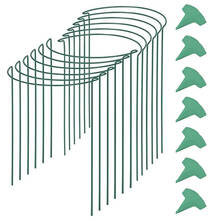 12 Packs 15.7 Inches Half Round Garden Plant Support Ring with 15 Pcs Plant Labels, Metal Garden Border Supports 2024 - buy cheap