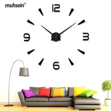 Muhsein 2021 moderno reloj de pared de acrílico espejo pegatinas de pared reloj 3D grande decoración hogar reloj mudo de cuarzo relojes de envío gratuito 2024 - compra barato