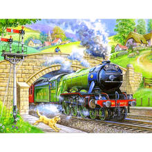 Full Square/Round Drill 5D DIY Diamond Painting "Train & Dog" 3D Rhinestone Embroidery Cross Stitch 5D Home Decor Gift 2024 - buy cheap