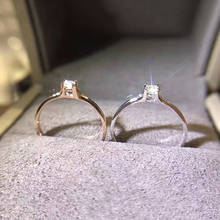 Moda na moda cristal anéis de noivado para as mulheres cor de ouro rosa zircão elegante anéis feminino festa de casamento jóias presentes 2024 - compre barato