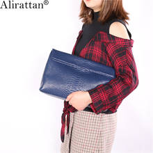 Новинка 2021, женская сумка-конверт Alirattan, Модный высококачественный клатч в стиле ретро, с рисунком страусиного питона, модный дорожный кошелек, сумки 2024 - купить недорого