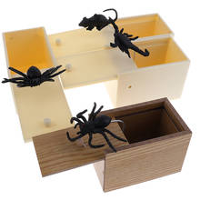April Fool's Day gift Wooden Prank Trick Practical Joke Home Office Scare Toy Box Gag Spider Mouse Kids Funny Play Joke Gift Toy 2024 - buy cheap