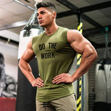 Nova moda de algodão sem mangas camisas tanque camisa de fitness dos homens singlet roupas musculação treino ginásio colete de fitness 2024 - compre barato