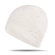 Зима-осень Для женщин шапочка Шапки модные стразы блестящие вязаные шапки женские мягкие теплые Вязание шапки без полей для Для женщин 2024 - купить недорого