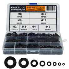 980pcs M2 M3 M4 M5 M6 M8 M10 M12 Alloy Steel Washers Carbon Steel Washers Assortment Kit with Storage Box 2024 - buy cheap