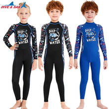 Boys girls swimwear Sun-proof Surfing Rash Guards Children's Skin diving suit long-sleeve drifting snorkeling Swimsuit UPF50 + 2024 - buy cheap