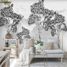 beibehang 3d mural Custom wallpaper Nordic hand-painted forest landscape TV sofa wall decoration painting papel de parede 2024 - buy cheap