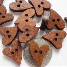 Small 100Pcs Brown Wooden 2-Hole Heart Shape Buttons for DIY Craft Sewing Scrapbooking Clothing Knitting Accessories 2024 - buy cheap