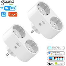 16A EU Gosund WiFi Smart Plug 2 In 1 Outlet Tuya / Smart Life App Remote Control Home Appliances Works With Alexa Google Home 2024 - buy cheap