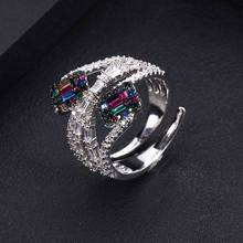 JankellyCollection Luxury наращиваемых шикарные кольца для Для женщин свадебные с кубическим Цирконом Обручение Дубай Свадебные заявление кольцо 2024 - купить недорого