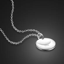 Colar com pingente de prata 100%, joia simples redonda de prata esterlina 925, para mulheres, gargantilha atacado 2024 - compre barato