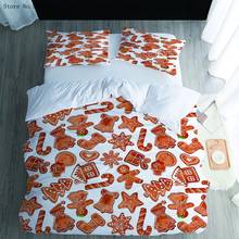 2/3 Pieces Gingerbread Man Bedding Set 3D Print Christmas Tree Duvet Cover Merry Christmas Bed Cover Set Home Bed Quilt Cover 2024 - buy cheap
