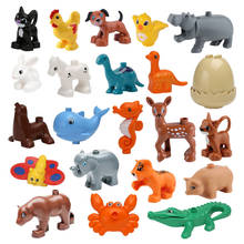 Large Building Blocks Animals Crocodile Hippo Giraffe Elephant Leapard Monkey Bear Zebra Panda Tiger Doll Compatible Parts Toys 2024 - buy cheap