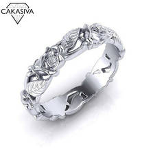 925 Sterling Silver Vintage Flower Leaf Ring for Women Jewelry Ring Wholesale 2024 - buy cheap