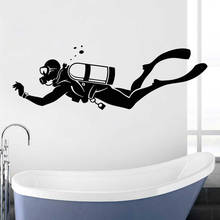 Vinyl Stickers Extreme Sports Wall Decal Waterproof Bathroom Decoration Dive Diving Creative Mural Sea  C8027 2024 - buy cheap