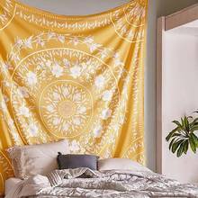 Mandala indiana tapeçaria tai chi tapeçarias tapeçarias hippie boêmio preto marrom decorativo tapete de parede tapetes yoga 2024 - compre barato