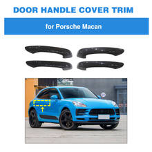 Cubierta de manija de puerta de coche, embellecedor sin llave inteligente LHD, fibra de carbono Real, para Porsche Macan 95B 2018- 2019 2024 - compra barato